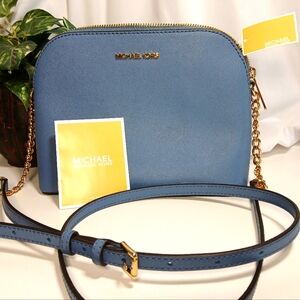 MICHAEL KORS Cindy NWT Saffiano Denim Leather Crossbody / Shoulder Bag